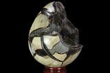 Septarian Dragon Egg Geode - Black Crystals #98864-3